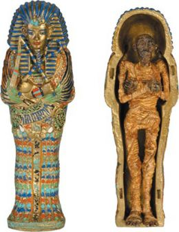 Examples of ancient mummies that have been collected and stored in the British Museum.