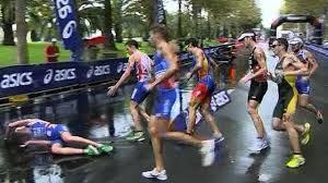 A Triathlon Athlete Struggles to Breath Soon After Completing the Race.