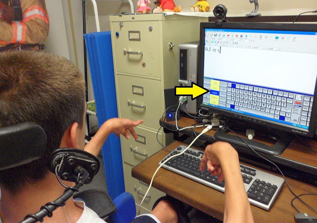 A learner using technology-enabled system to improve their auditory skills.