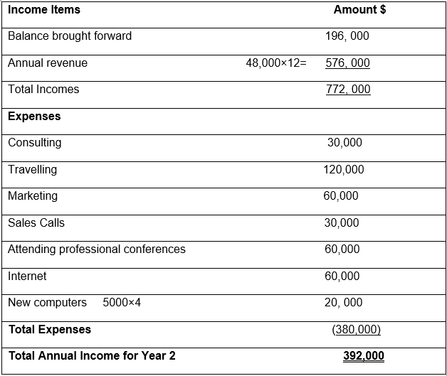 Revenue Plan for Year 2