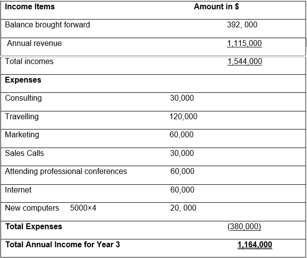 Revenue Plan for Year 3