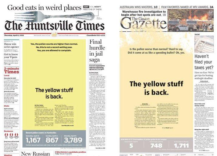 Front Page Similarities.
