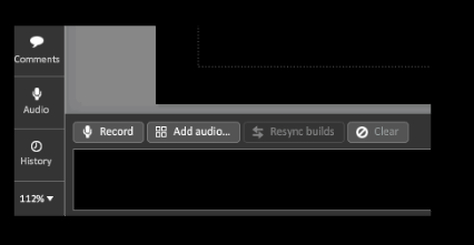 Click on the ‘Record’ button if recording a live audio or the ‘Add Audio’ button if importing an audio