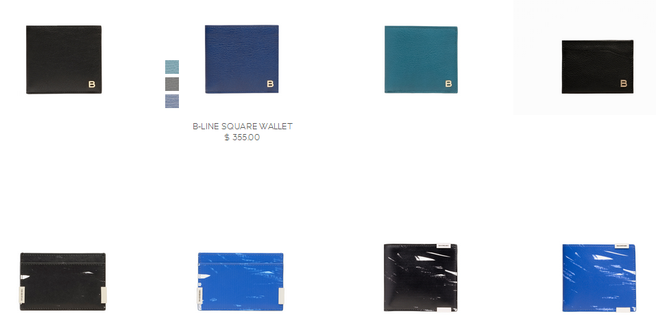 Some men’s accessories (wallets) that appear in the company's online store and physical store in Australia.
