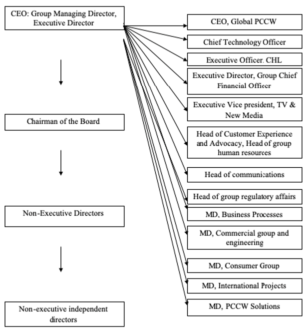 Organizational chart of the Telecom Liechtenstein Company