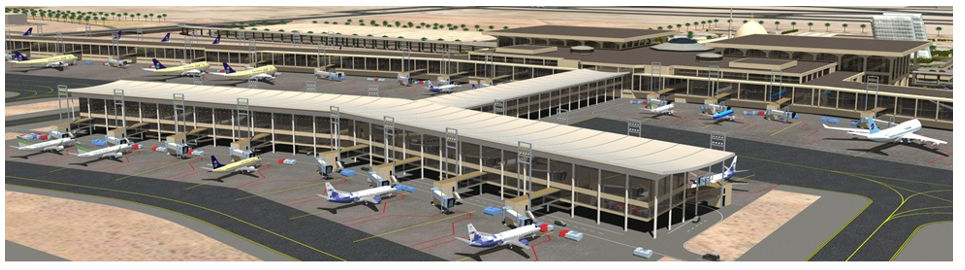 The Modern King Fahd International Airport in Saudi Arabia.