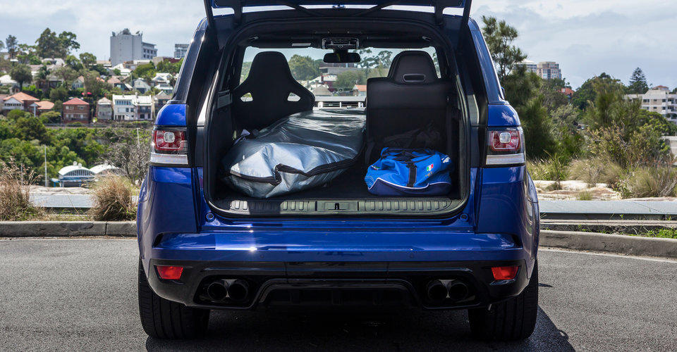 Rear inside of the 2016 Range Rover Sport SVR