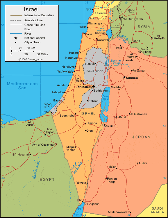 Israel map.