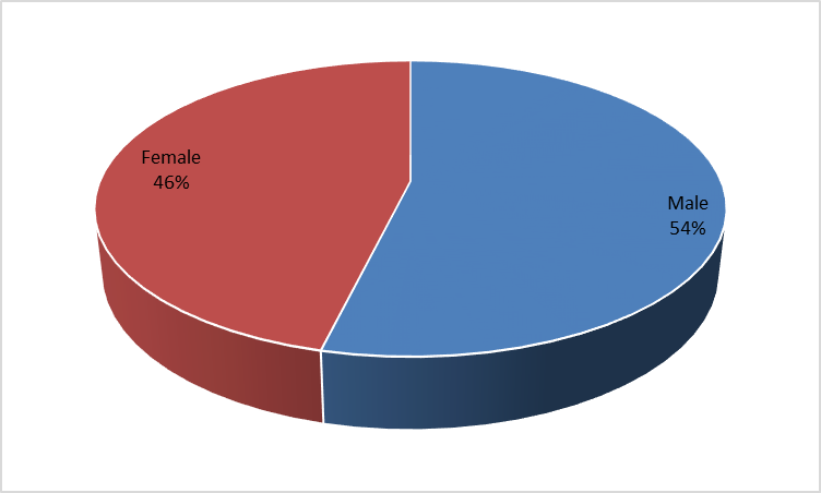 Gender percentages.
