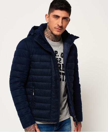 An advertisement for a male jacket.