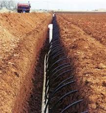 A subsurface drip irrigation system.