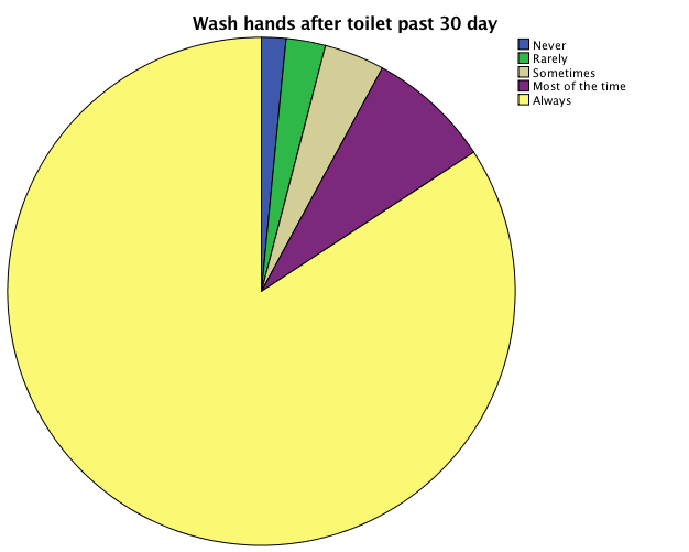 Wash hands after toilet past 30 days