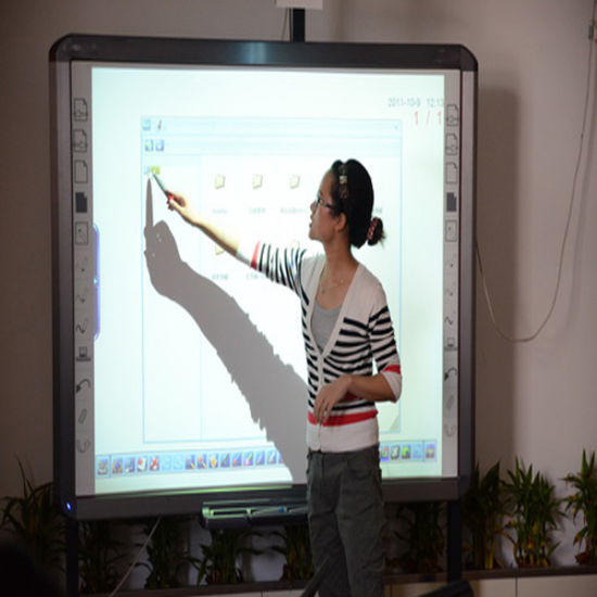 A Chinese teacher using an infrared interactive whiteboard