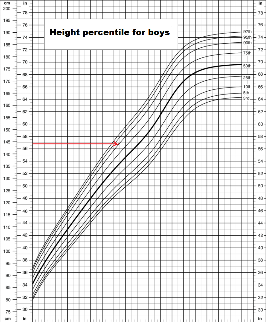 Height percentiles.