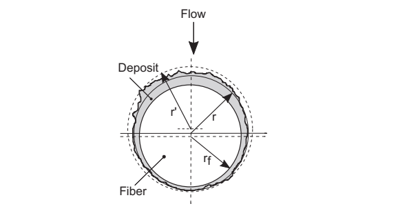 The model of deposition on a fiber