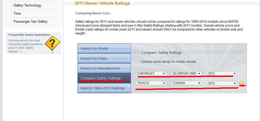 Compare Safety Ratings.
