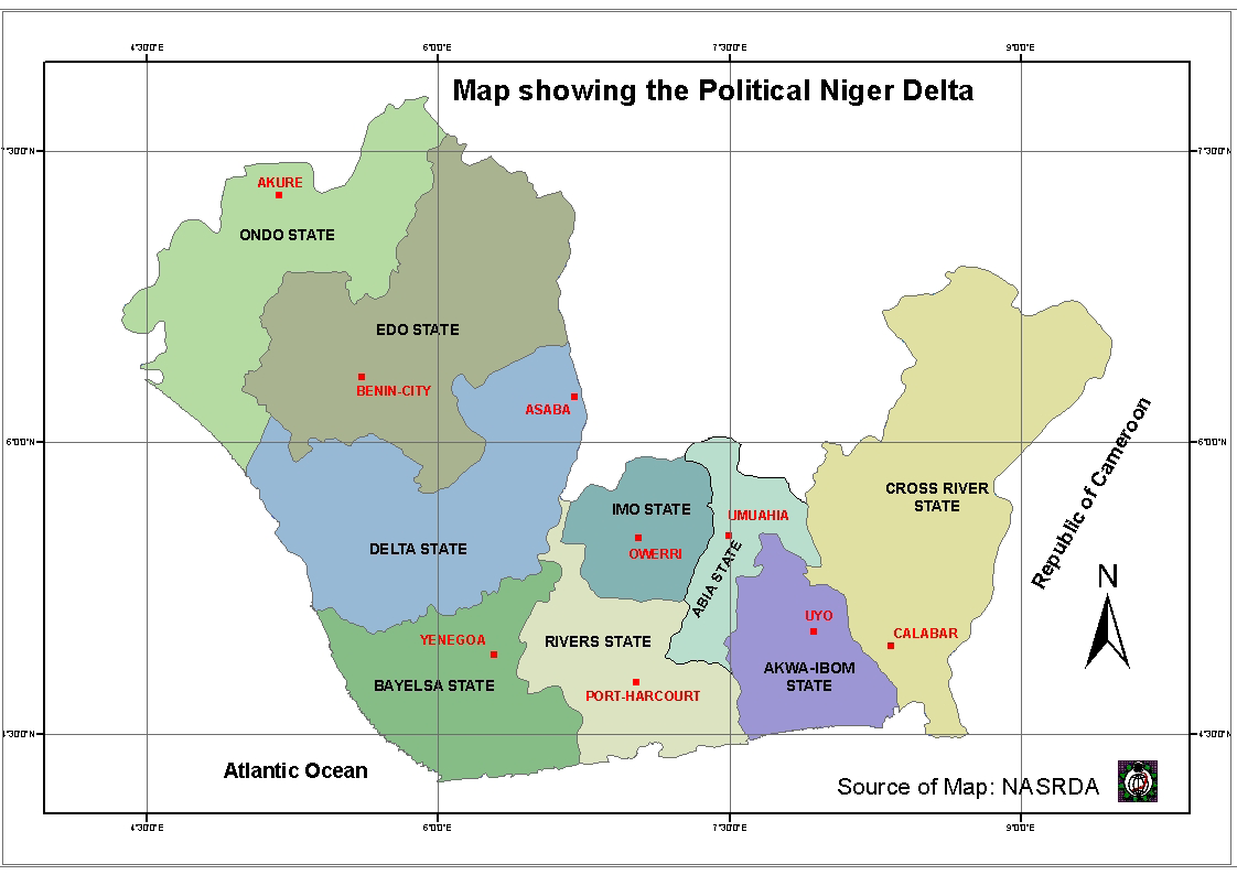 Political Map of the Niger Delta Area.