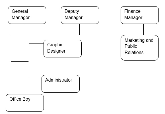 SportSmart App Company’s organizational chart.