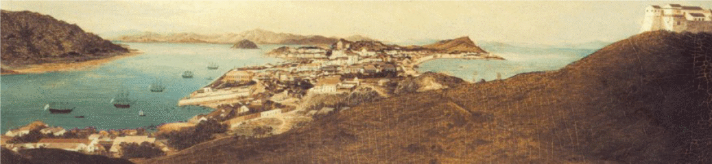 1830 painting showing Penha hill and the two harbours