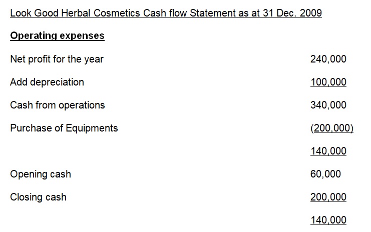 Cash flow Statement