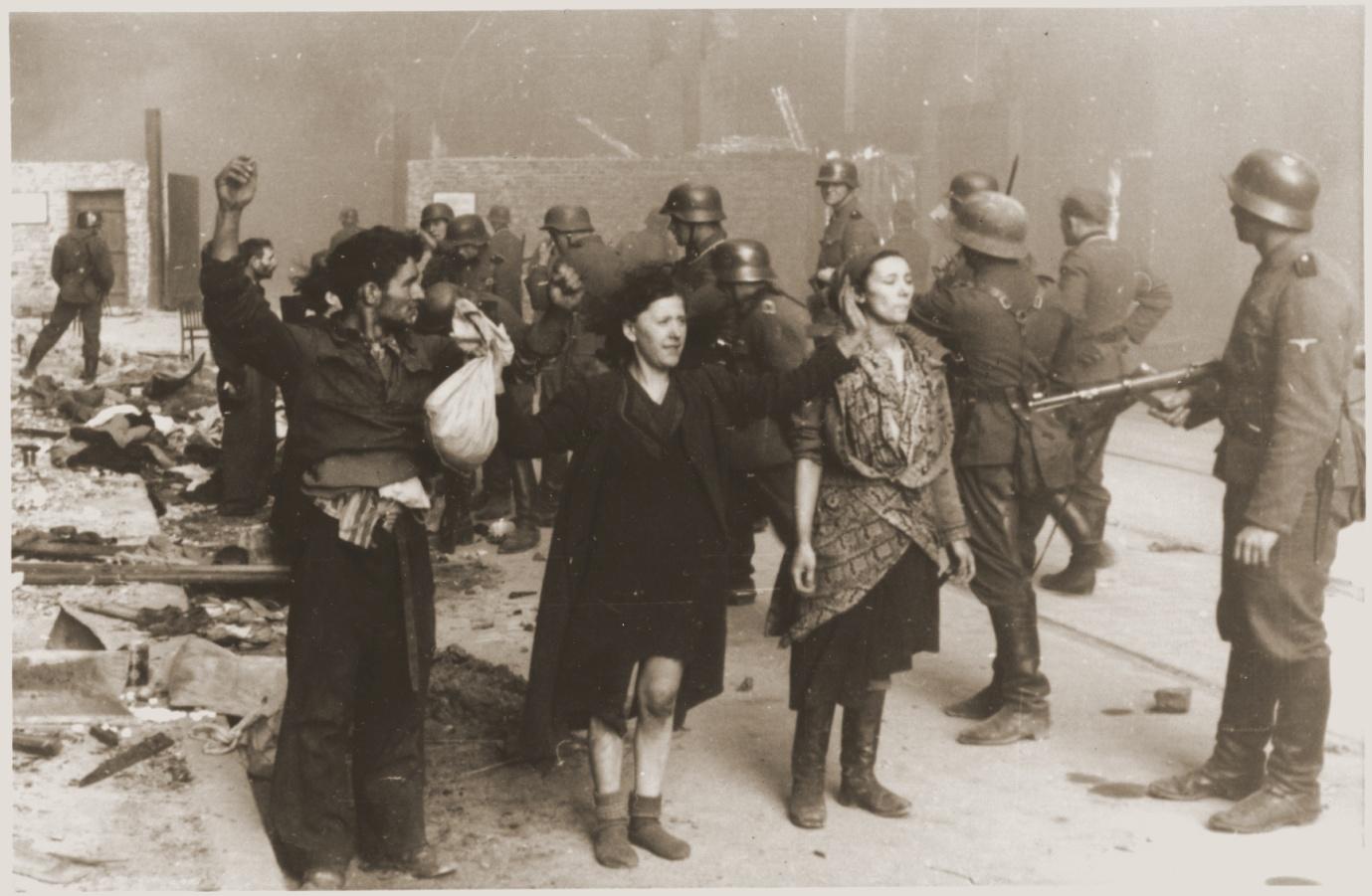  “Jewish Resistance Fighters Captured by SS Troops during the Warsaw Ghetto Uprising, Warsaw, Poland, April 19-May 16, 1943”