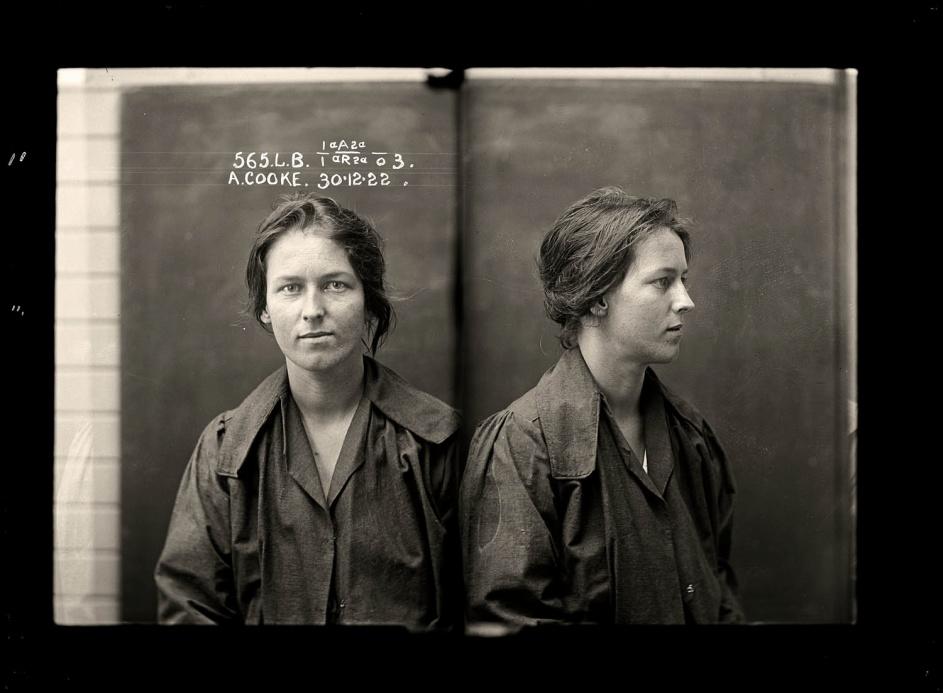  “Alice Adeline Cooke, Criminal Record Number 565LB, 30 December 1922”