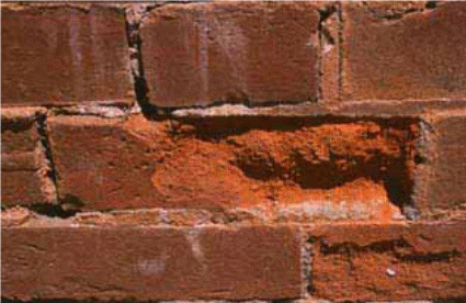 shows damaged Brick.