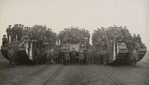 British Workers and Tanks They Built, World War I. 