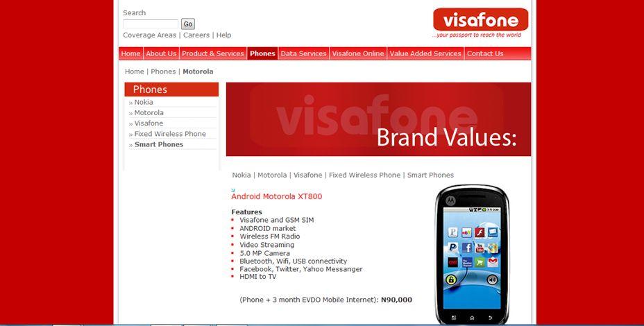 Sample of how Visafone used technology to brand itself
