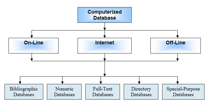 Categorization of computerized databases.