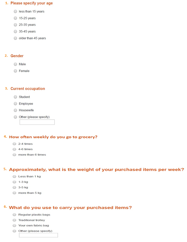 Survey for identifying the customer needs