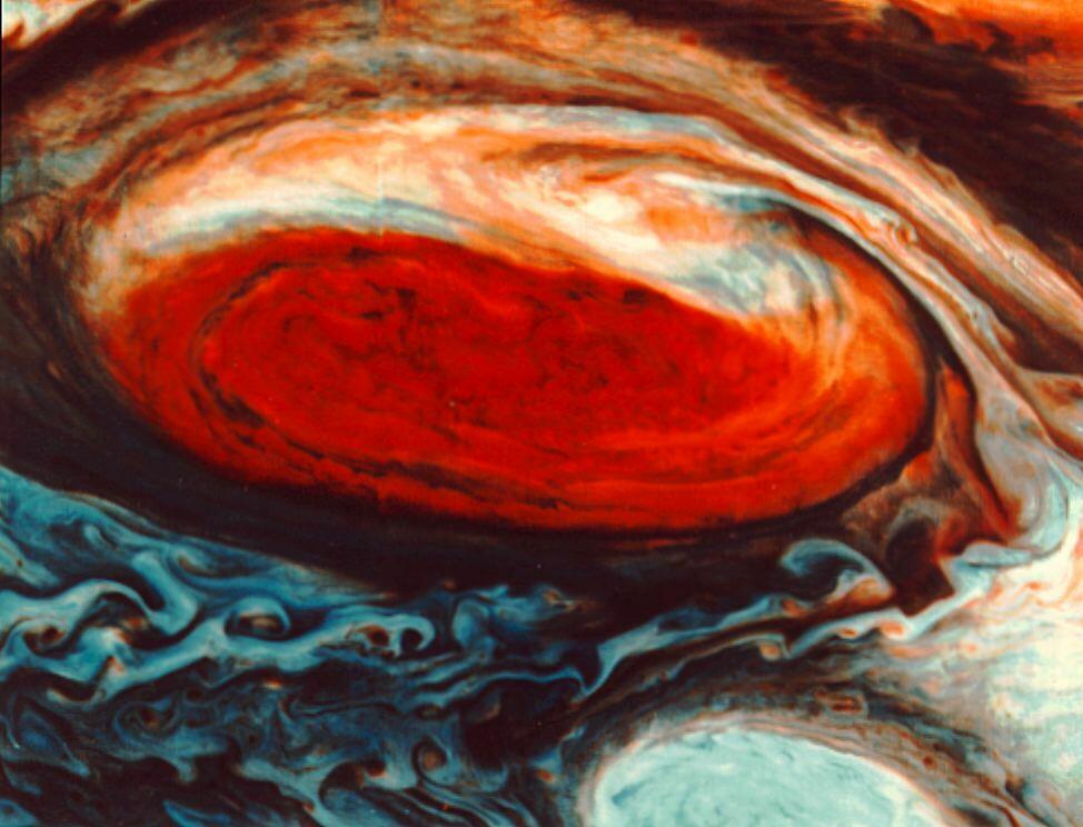 A photographic image of the Great Red Spot of Jupiter