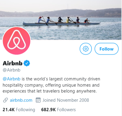 Airbnb reach on Twitter.