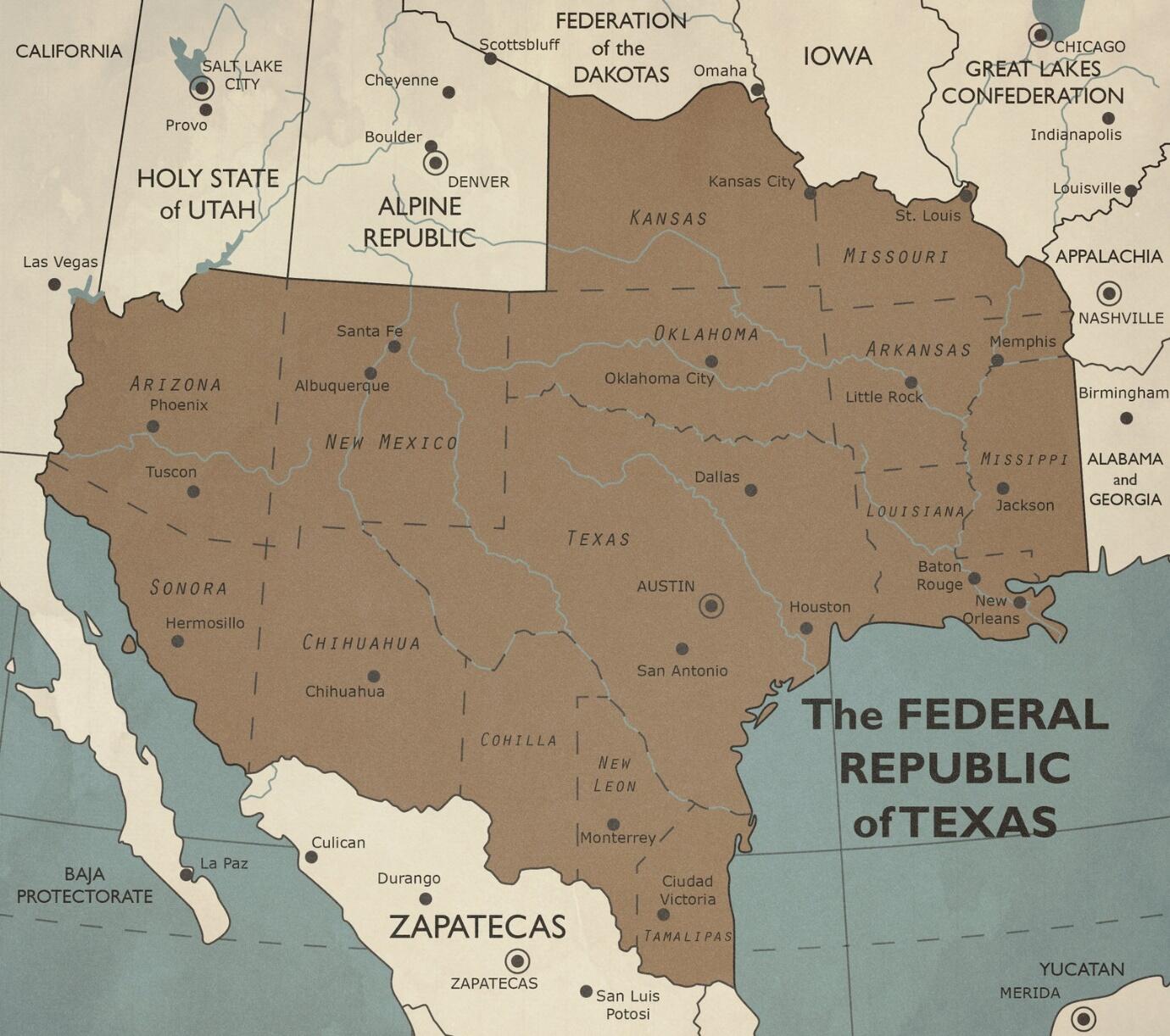 Map of the Texas Republic.