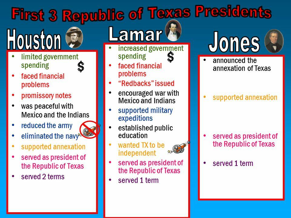 First Three Republic of Texas Presidents.