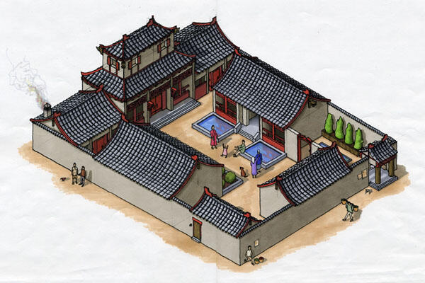 Traditional Chinese courtyard house.