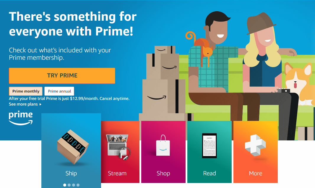 Amazon Prime page