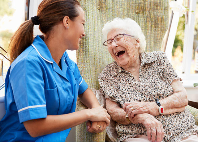 A nurse’s social engagement with a senior citizen