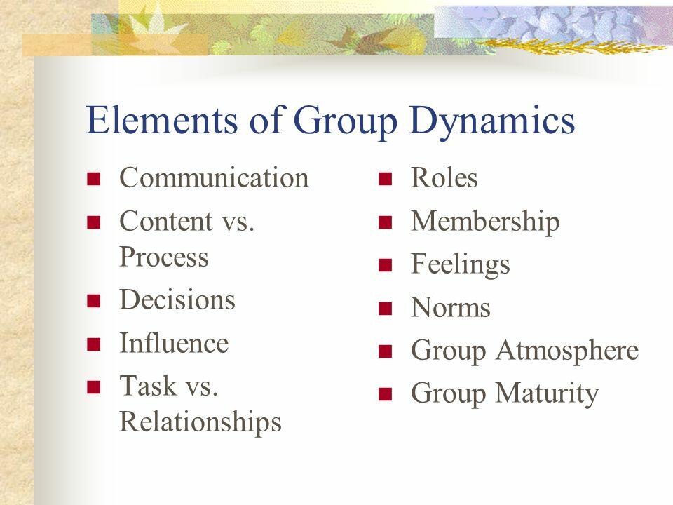 Elements of group dynamics.
