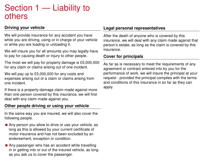 Section 1 - Liability to others