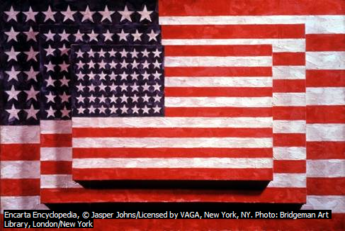 Three Flags (1954-1955) London/New York © Jasper Johns/Licensed by VAGA, New York, NY. Photo: Bridgeman Art Library