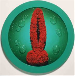 Wreath to Pleasure No. 12. Helen Chadwick. 1992-93. Cibachrome photographs, powder-coated steel, glass, aluminum-faced MDF. < http://www.trapholt.dk/frame.asp?show=frame&lang=&url=http://www.trapholt.dk/viewimage.asp?imgid=791>