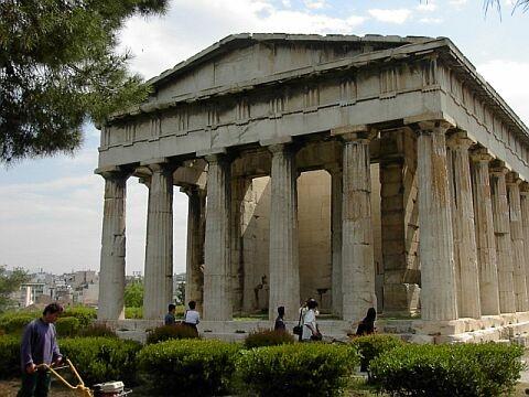 The western facade of the Temple of Hephaestus in Athens