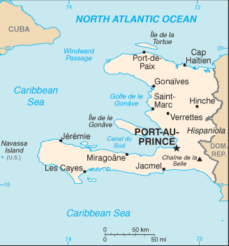 Map of Haiti.