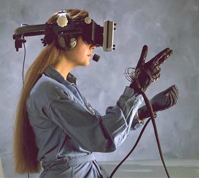 Head mounted display and wired gloves