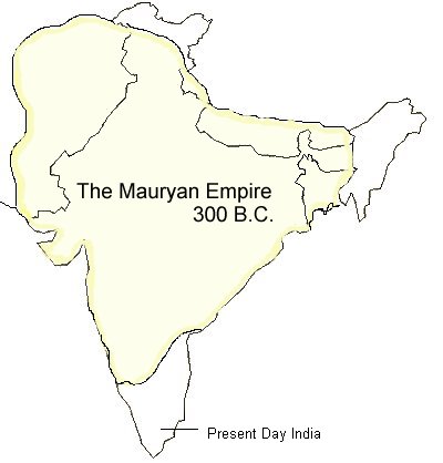 Map Showing the Mauryan Empire