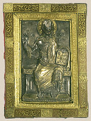 Christ on a gilt silver plate