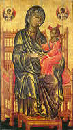 The enthroned Madonna and child