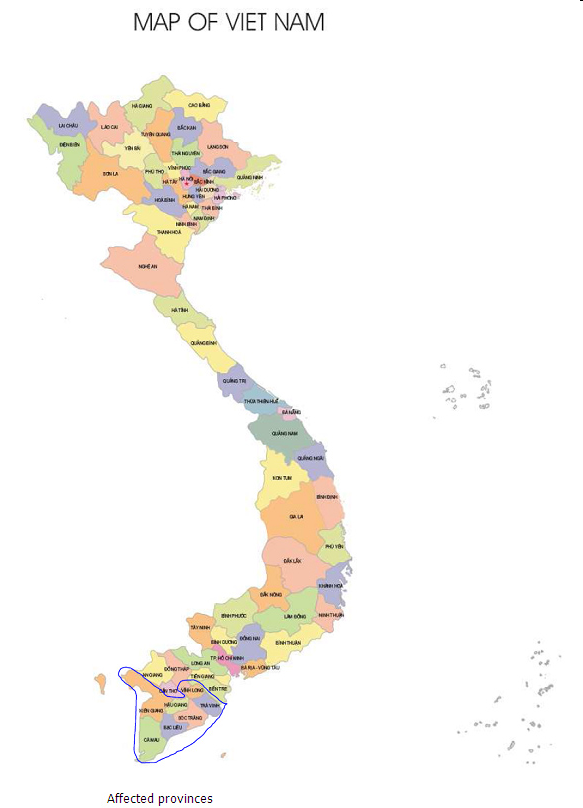 Map Showing the Vietnamese Region