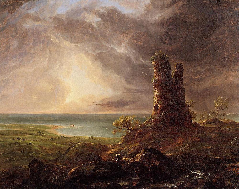 Romantic Landscape with Ruined Tower, Thomas Cole, 1832-1836, Albany Institute of History and Art. 